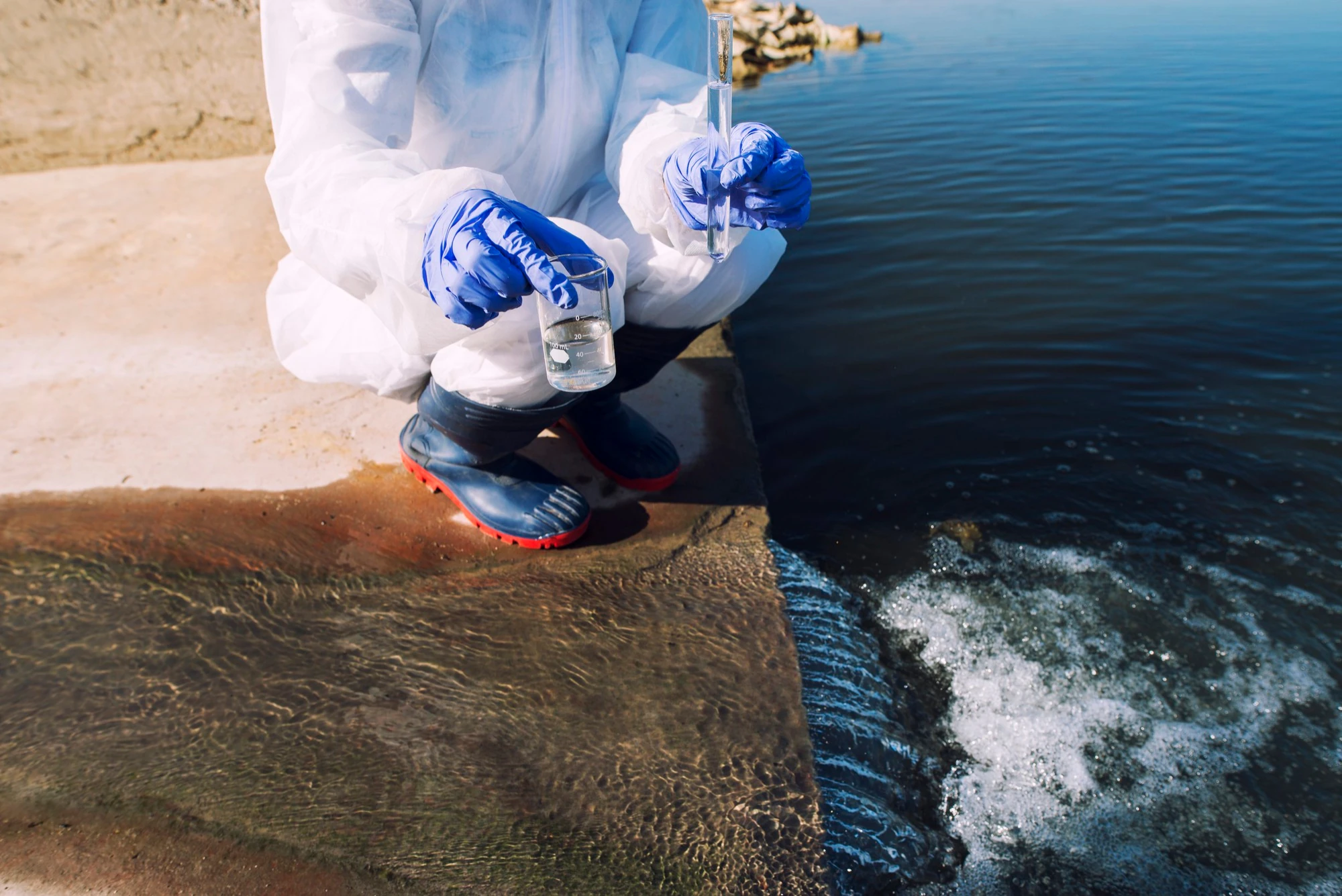 Water quality testing and sample analysis for industrial wastewater compliance monitoring