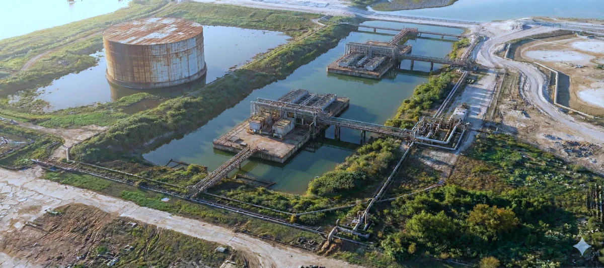 Industrial wastewater disposal process rendering at Ameritank Houston Ship Channel facility