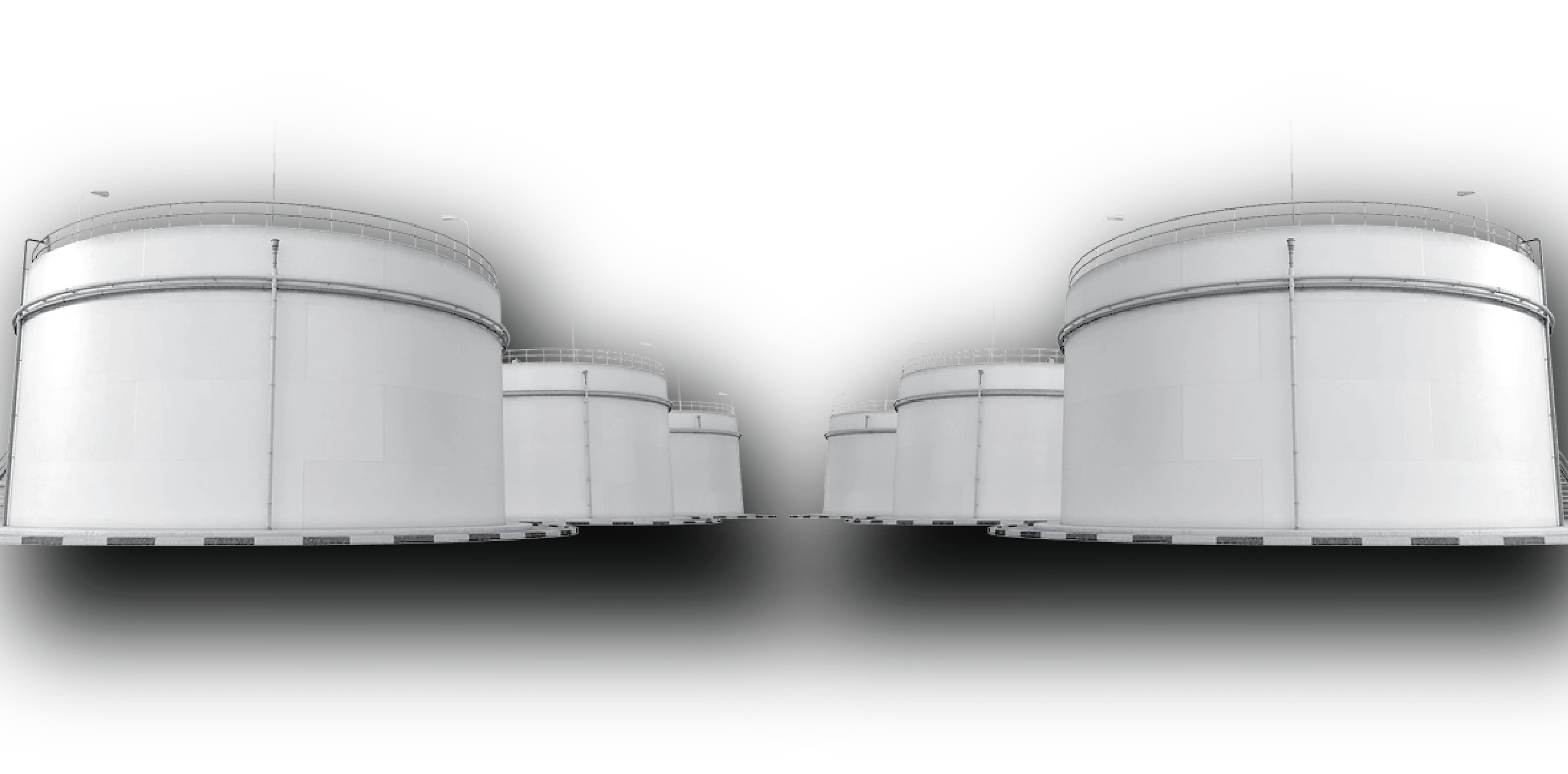 Industrial liquid storage tanks illustration for Ameritank Houston Ship Channel terminal